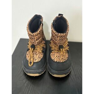 ZARA Leopard Print Winter Boots Puffer Pull On Toddler Size 28‎